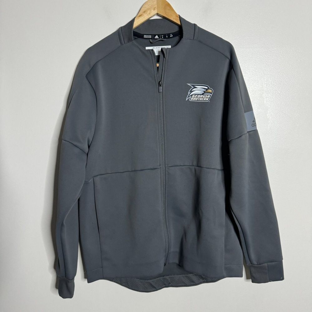 Adidas Gray Full-Zip Jacket with Georgia Southern Logo.